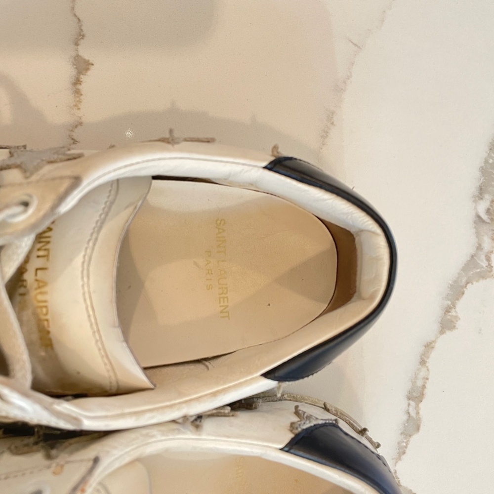 Saint Laurent white star leather sneakers (for women) - Sz 38 - with shoe bags - Picture 7 of 9